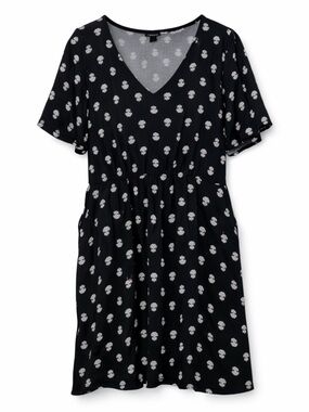 Torrid Black Dress with White Floral Pattern - Size 0